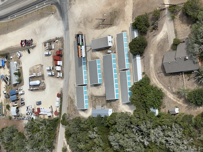 Aerial drone view of Antler Mini Storage Pipe Creek showing full property layout