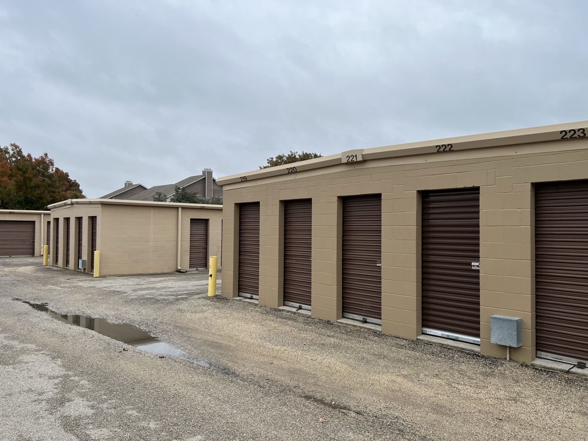Wide view of Antler Mini Storage facility showing multiple storage buildings