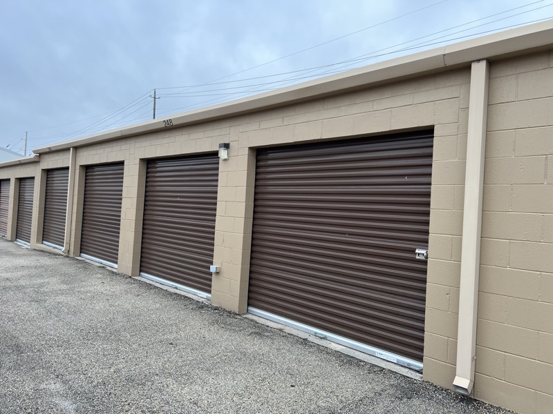 Large storage units with roll-up doors at Antler Mini Storage